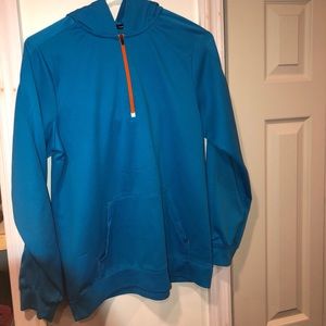 Blue and orange quarter zip hoodie